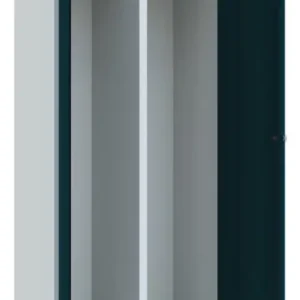 Ausverkauf Pavoy Spind mit Füßen 1850 x 600 x 500 mm - 1 Doppel-Abteil mit Zylinderschloss - RAL 7035 7016