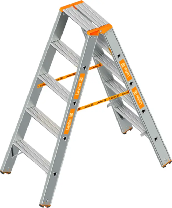 Layher Stehleiter Alu eloxiert 2x5 Stufen Must-Have