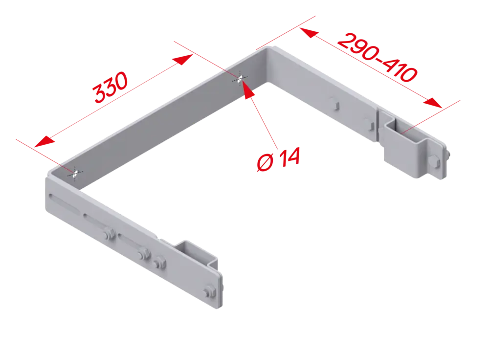 Hymer Steigleiter Alu Wandhalter Stahl U-Form verstellbar 290 - 410 mm Neu Im Sortiment