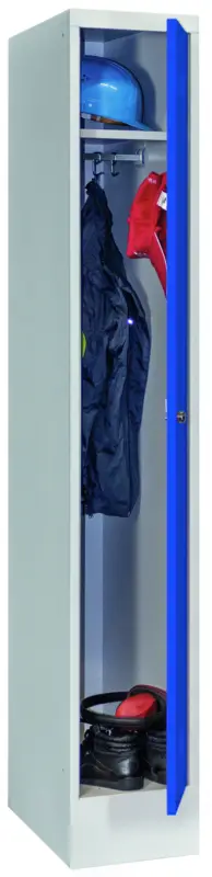 Pavoy Spind mit Sockel 1850 x 300 x 500 mm - 1 Abteil mit Drehriegel - RAL 7035 5010 Sonderaktion