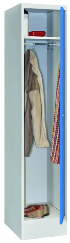 Pavoy Spind mit Sockel 1850 x 400 x 500 mm - 1 Abteil mit Zylinderschloss - RAL 7035 5012 Ausverkauf