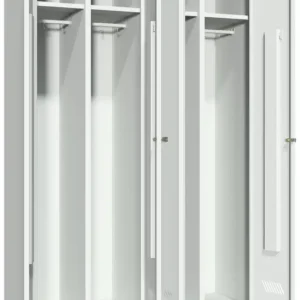 Highlight Pavoy Spind mit Sockel 1850 x 1170 x 500 mm - 2 Doppel-Abteile mit Zylinderschloss - RAL 7035