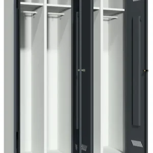 Neue Ware Pavoy Spind mit Sockel 1850 x 1170 x 500 mm - 2 Doppel-Abteile mit Zylinderschloss - RAL 7035 7016