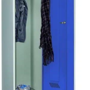 Bestseller Pavoy Spind mit Sitzbank PVC weiß 2150 x 800 x 500 mm - 2 Abteile mit Zylinderschloss - RAL 7035 5010