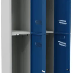 Rabatt Pavoy Schließfach Spind mit Füßen 1850 x 600 x 500 mm - 4 Abteile mit Zylinderschloss - RAL 7035 5010