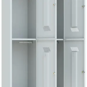 Heißes Angebot Pavoy Schließfach Spind mit Füßen 1850 x 800 x 500 mm - 4 Abteile mit Zylinderschloss - RAL 7035