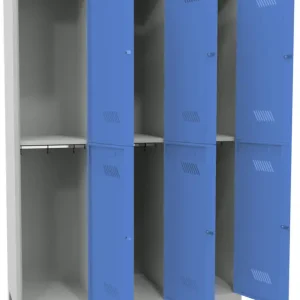 Sonderangebot Pavoy Schließfach Spind mit Füßen 1850 x 1200 x 500 mm - 6 Abteile mit Zylinderschloss - RAL 7035 5012