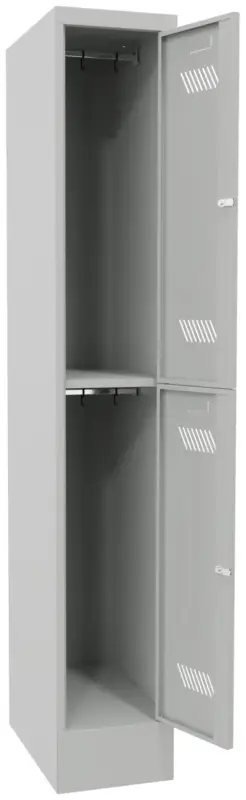 Pavoy Schließfach Spind mit Sockel 1850 x 300 x 500 mm - 2 Abteile mit Drehriegel - RAL 7035 Online Kaufen
