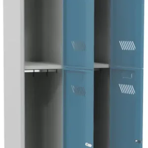 Knallerangebot Pavoy Schließfach Spind mit Sockel 1850 x 600 x 500 mm - 4 Abteile mit Drehriegel - RAL 7035 5012