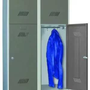 Beliebt Pavoy Schließfach Spind mit Sitzbank PVC hellgrau 2150 x 600 x 500 mm - 4 Abteile mit Zylinderschloss - RAL 7035 7016