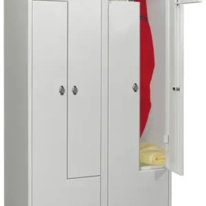 Heißes Angebot Pavoy Z-Spind mit Sockel 1850 x 800 x 500 mm - 4 Abteile mit Drehriegel - RAL 7035