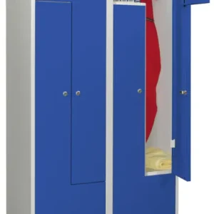 Sonderangebot Pavoy Z-Spind mit Sockel 1850 x 800 x 500 mm - 4 Abteile mit Zylinderschloss - RAL 7035 5010