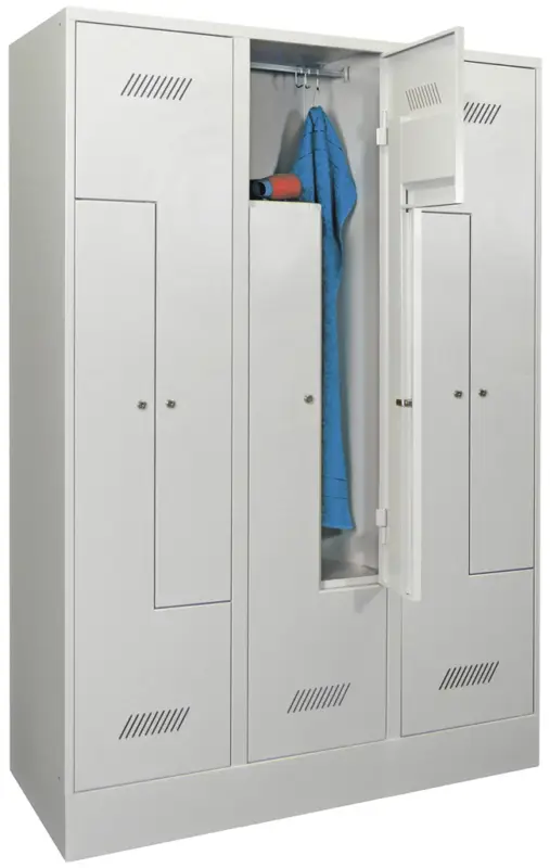 Top-Preis Pavoy Z-Spind mit Sockel 1850 x 1200 x 500 mm - 6 Abteile mit Zylinderschloss - RAL 7035