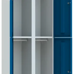 Geprüft Pavoy Spind mit 4 Abteile 1800 x 600 x 500 mm - Zylinderschloss einzel schließend - RAL 7035 - 5010