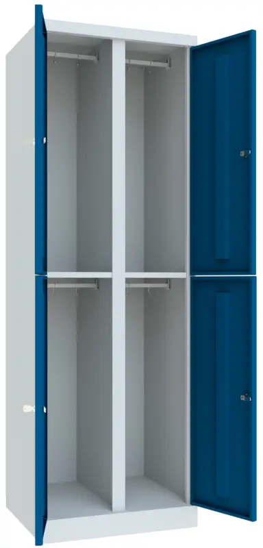 Geprüft Pavoy Spind mit 4 Abteile 1800 x 600 x 500 mm - Zylinderschloss einzel schließend - RAL 7035 - 5010