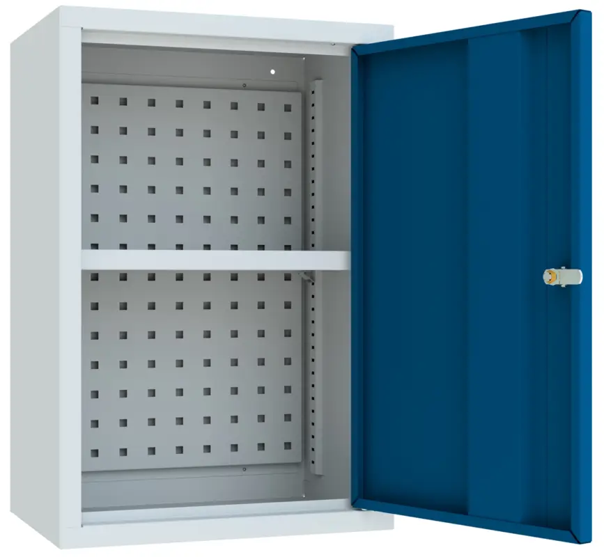 Highlight Pavoy Hängeschrank mit Vollblechtüren 600 x 400 x 300 mm - Rückwand gelocht - RAL 7035 5010
