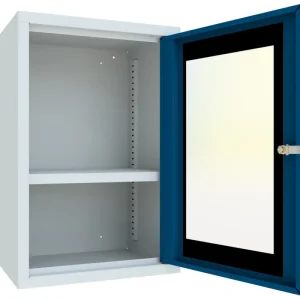 Solange Der Vorrat Reicht Pavoy Hängeschrank mit Sichtfenstertüren 600 x 400 x 300 mm - Rückwand glatt - RAL 7035 5010