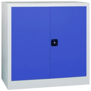 Abverkauf Pavoy Flügeltürenschrank mit Vollblechtüren 1000 x 1200 x 500 mm - 2 Fachböden pulverbeschichtet - RAL 7035 5010