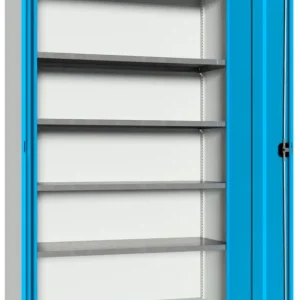 Günstig Pavoy Flügeltürenschrank mit Vollblechtüren 1950 x 1200 x 500 mm - 4 Fachböden verzinkt - RAL 7035 5012