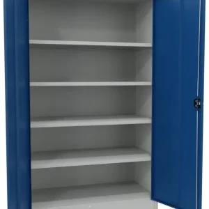 Neuheit Pavoy Flügeltürenschrank mit Vollblechtüren 1950 x 1200 x 600 mm - 4 Fachböden verzinkt - RAL 7035 5010