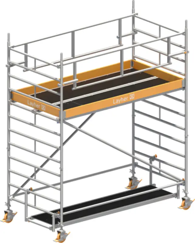Schnäppchen Fahrgerüst Layher Uni Breit P2 SAFETY Plus 1422102 - Arbeitshöhe 4,20 m
