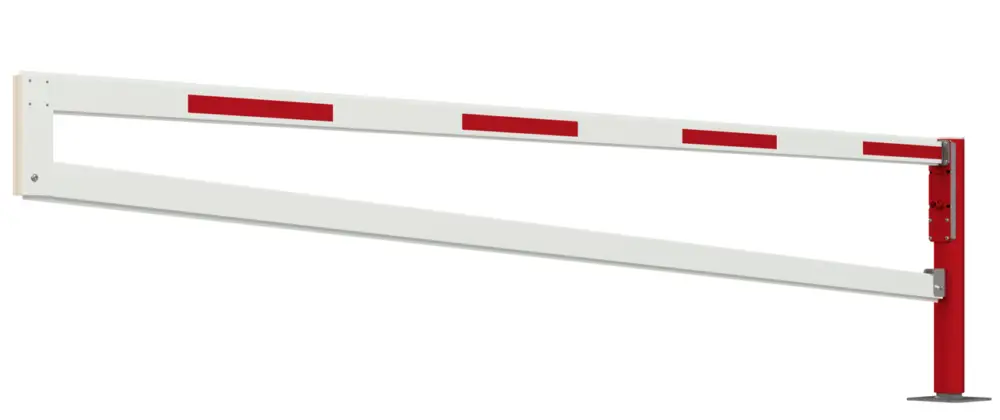 Mannus Drehschranke WES 145 rot weiß mit Trapez-Sperrbügel 5,00 m - mit Feuerwehr-Dreikant Heißes Angebot