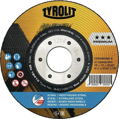 TYROLIT Schruppscheibe CERABOND X D 125 x S 7 mm - 34387126 Sonderangebot