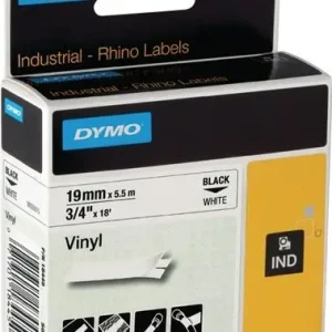 Nur Heute Dymo Schriftband Bandbreite 19 mm Bandlänge 5,5 m schwarz auf weiß Vinylband - 18445