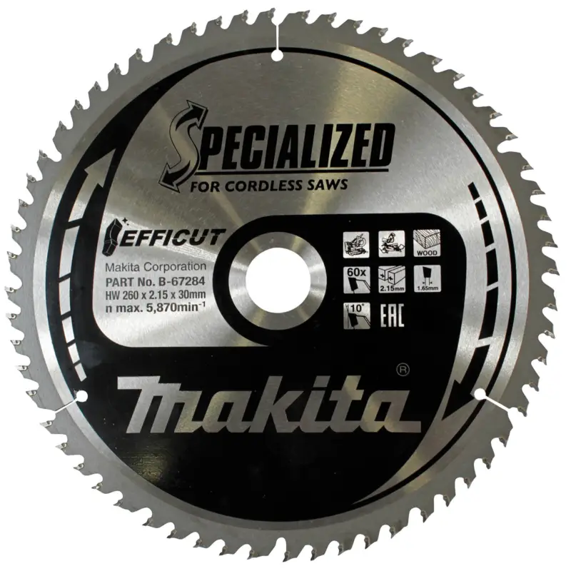 Markenprodukt Makita EFFICUT Sägeblatt Holz 260 x 30 x 60Z - B-67284