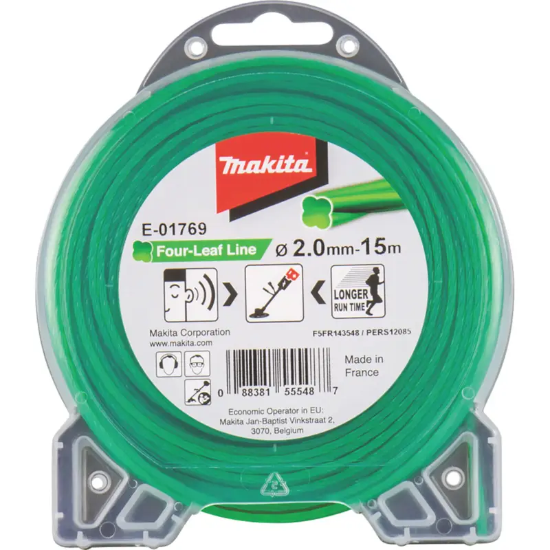 Sonderaktion Makita Mähfaden Four-Leaf Grün 15 m Ø 2 mm - E-01769