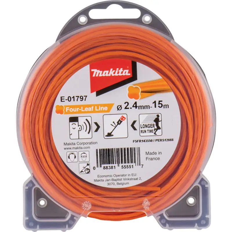 Super-Preis Makita Mähfaden Four-Leaf Orange 15 m Ø 2,4 mm - E-01797