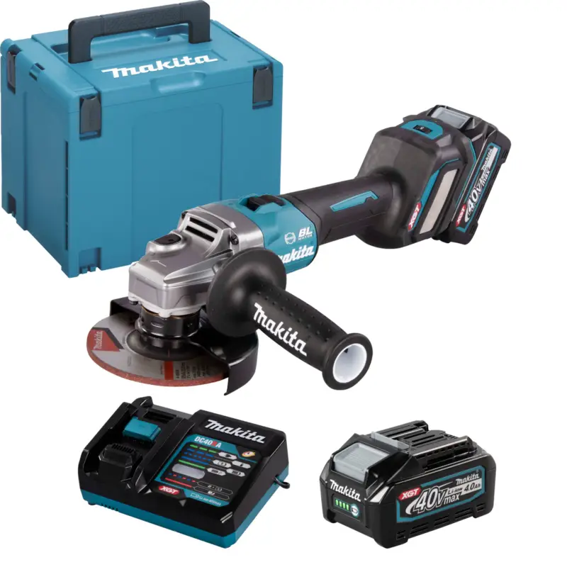 Super-Preis Makita GA023GM201 Akku-Winkelschleifer Ø 125 mm 40 V max. / 2x 4,0 Ah Akkus + Ladegerät im MAKPAC