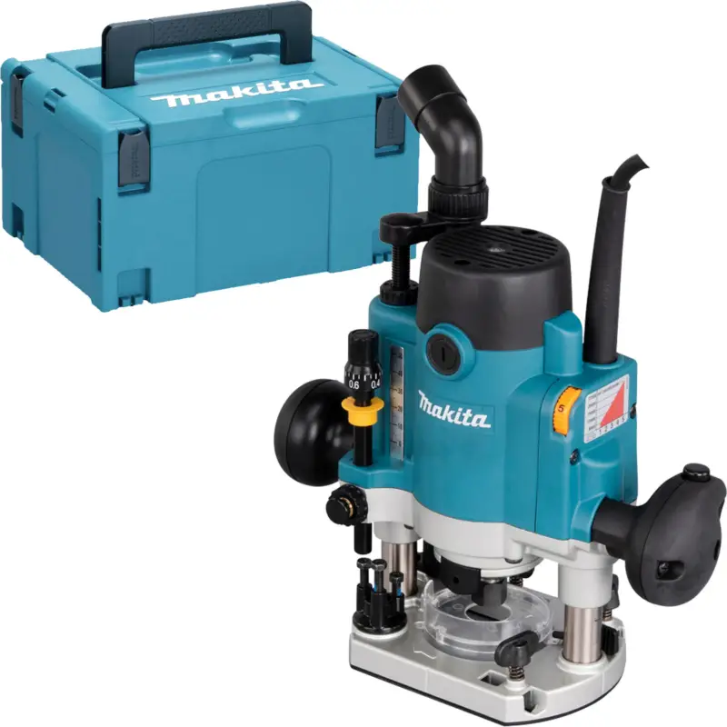Makita RP1111CJFA Oberfräse 1.100 W inkl. D-53556 12tlg. Fräser-Set im MAKPAC Heißes Angebot
