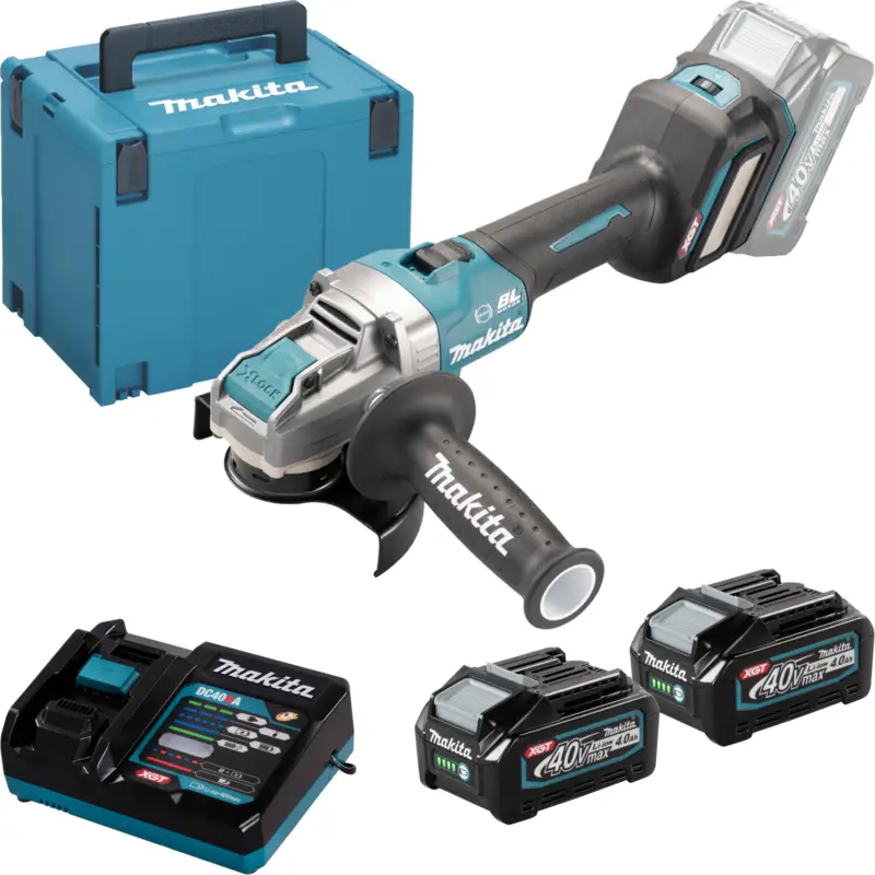 Makita GA041GM201 Akku-Winkelschleifer Ø 125 mm 40 V max. / 2x 4,0 Ah Akku + Ladegerät im MAKPAC Beliebt