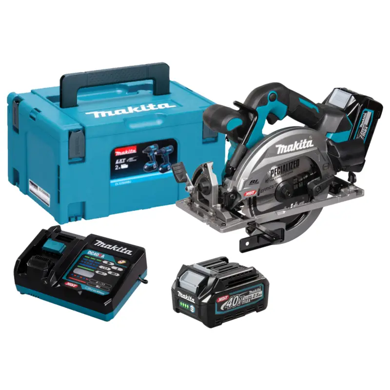Highlight Makita HS012GD201 Akku-Handkreissäge 57 mm XGT 40 V Ø 165 mm / 2x 2,5 Ah Akku + Ladegerät im Makpac
