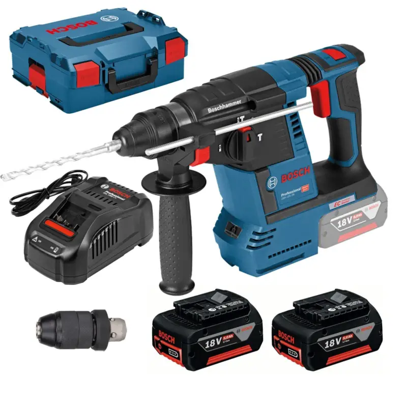 Bosch Akku-Bohrhammer GBH 18V-26 F / 2x 5,0 Ah Akku + Ladegerät in L-Boxx - 0611910007 Must-Have