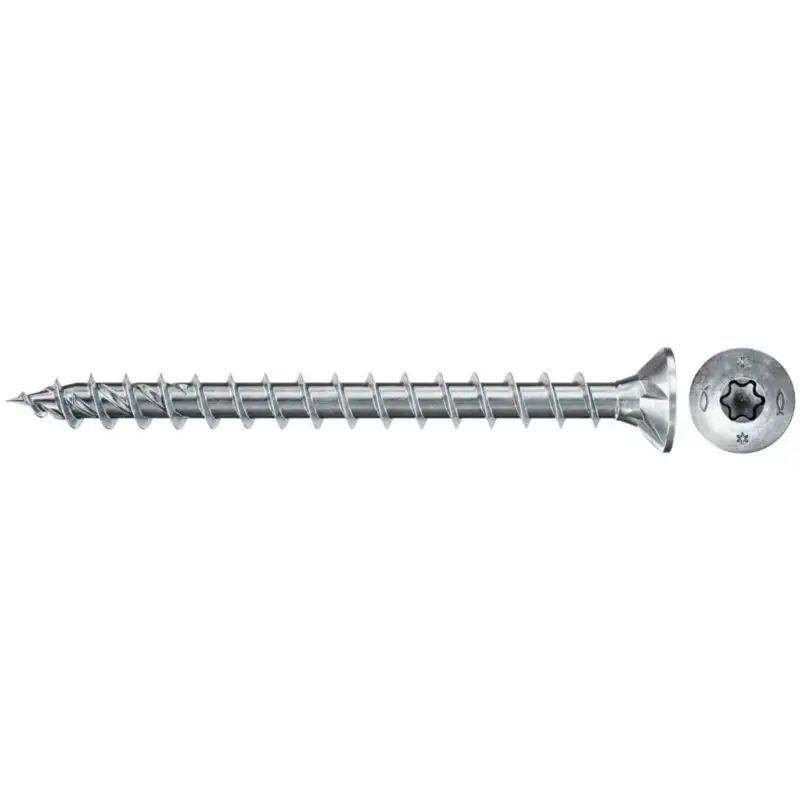 Fischer 200x Power-Fast II FPF II CTF 5 x 50 mm BC Senkkopf mit Innenstern TX20 Vollgewinde galvanisch verzinkt blau passiviert - 670358 Markenprodukt