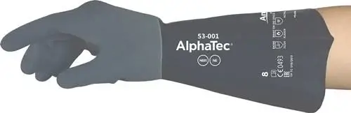 ANSELL Chemiehandschuh AlphaTec 53-001 Gr.9 grau / schwarz EN 388 EN 374 EN 407 PSA III - 53-001-9 Ausverkauf