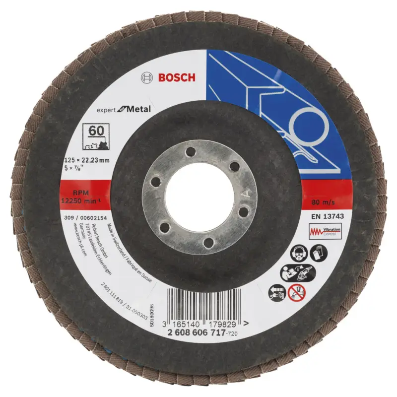 Bosch Fächerschleifscheibe Expert for Metal 125 22,23 60 gewinkelt Glasgewebet. - 2608606717 Top-Angebot