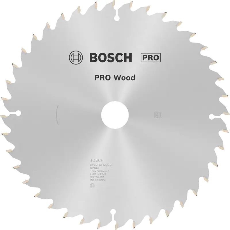 Bosch PRO Wood Kreissägeblatt 250 x 3,2 x 30 mm - 2608640643 Finale Aktion
