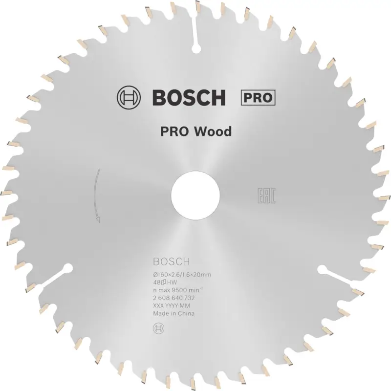 Neu Im Sortiment Bosch PRO Wood Kreissägeblatt 160 x 2,6 x 20 mm - 2608640732