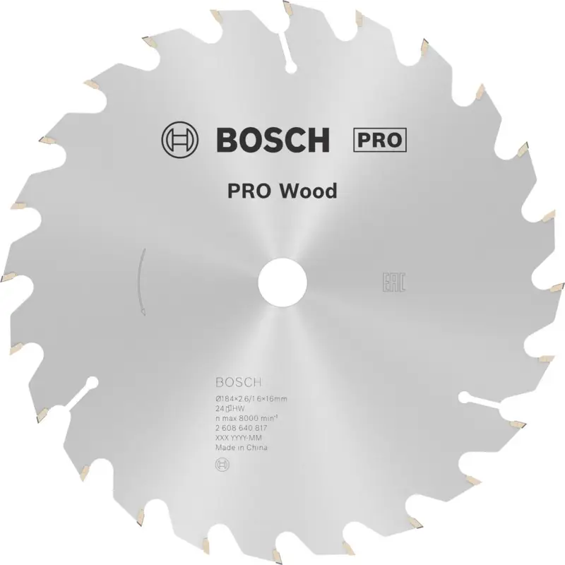 Bosch PRO Wood Kreissägeblatt 184 x 2,6 x 16 mm - 2608640817 Preisreduziert