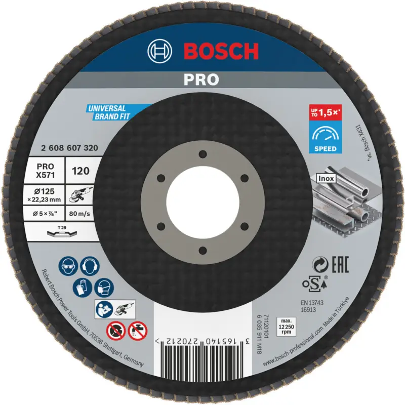 Preisknaller Bosch PRO X571 Fächerschleifscheibe 125 mm G120 - 2608607320