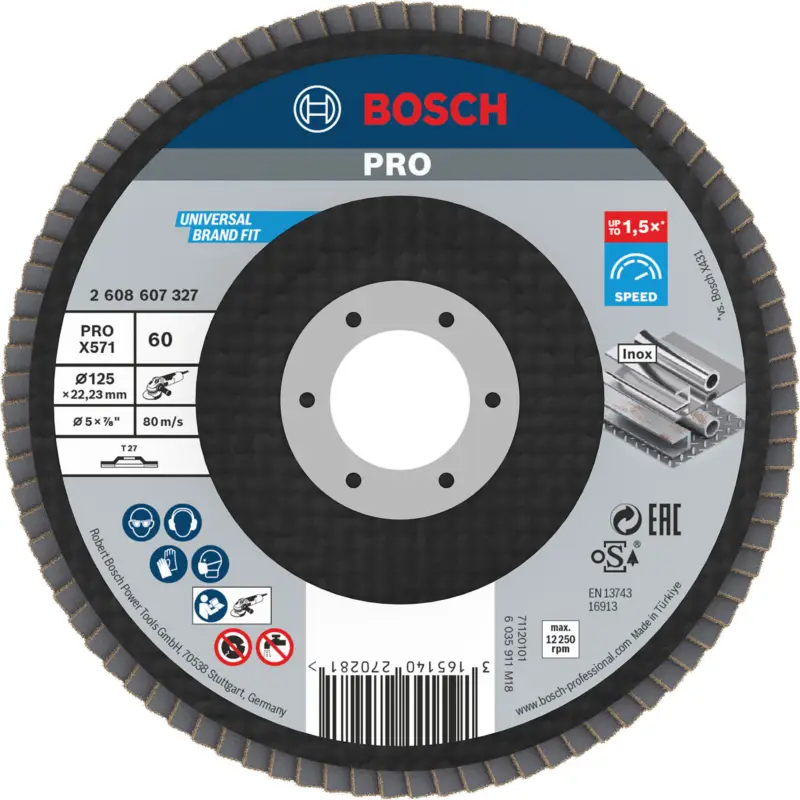 Bosch PRO X571 Fächerschleifscheibe 125 mm G60 - 2608607327 Günstig