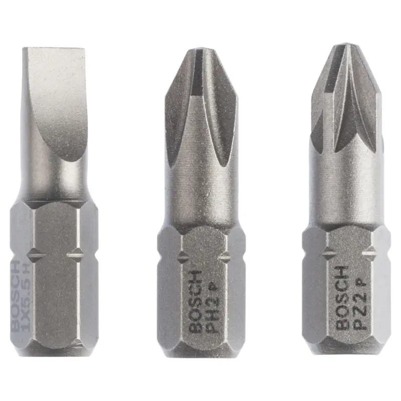 Super-Preis Bosch Schrauberbit-Set Extra-Hart (gemischt), 3tlg. S 1,0x5,5, PH2, PZ2, 25 mm - 2607001766