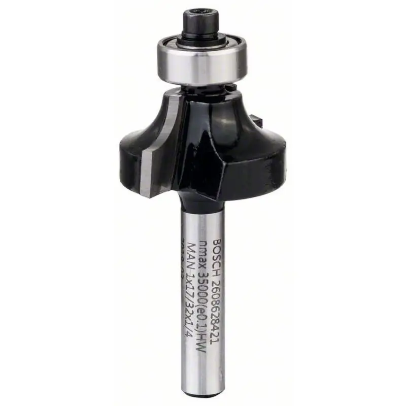 Schnäppchen Bosch Abrundfräser 1/4" R1 6,3 mm Ø 25,4 mm L 13,2 mm G 54 mm - 2608628421
