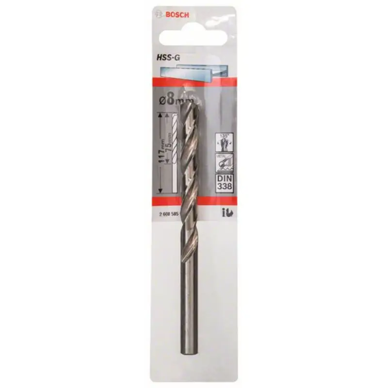 Beliebt Bosch 1x Metallbohrer HSS-G DIN 338 8 x 75 x 117 mm - 2608585932
