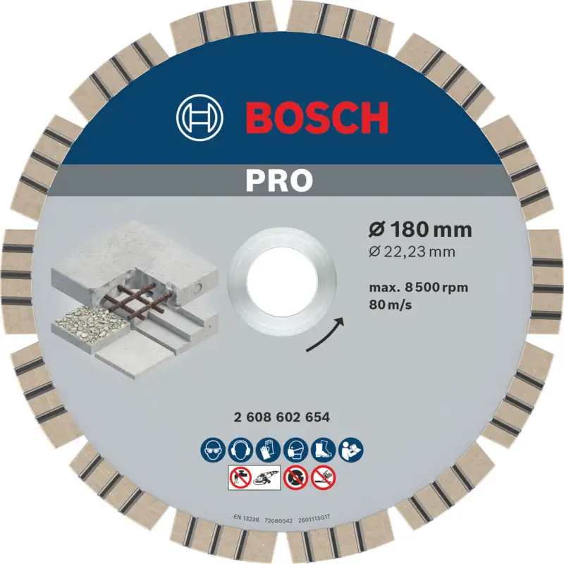 Versand Am Gleichen Tag Bosch PRO Concrete Diamanttrennscheibe 180 x 22,23 mm - 2608602654