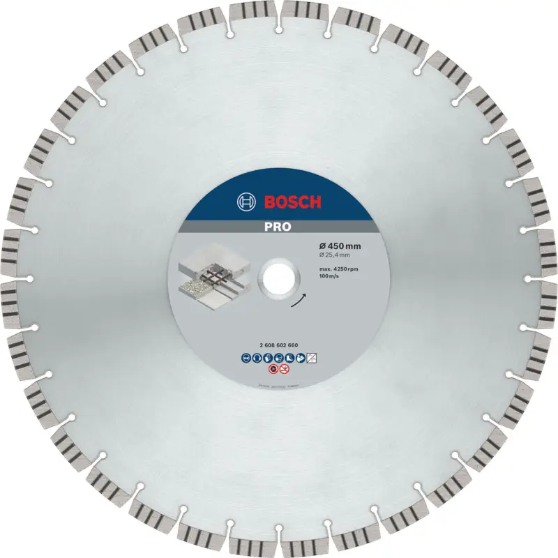 Bosch PRO Concrete Diamanttrennscheibe 450 x 25,4 mm - 2608602660 Echt