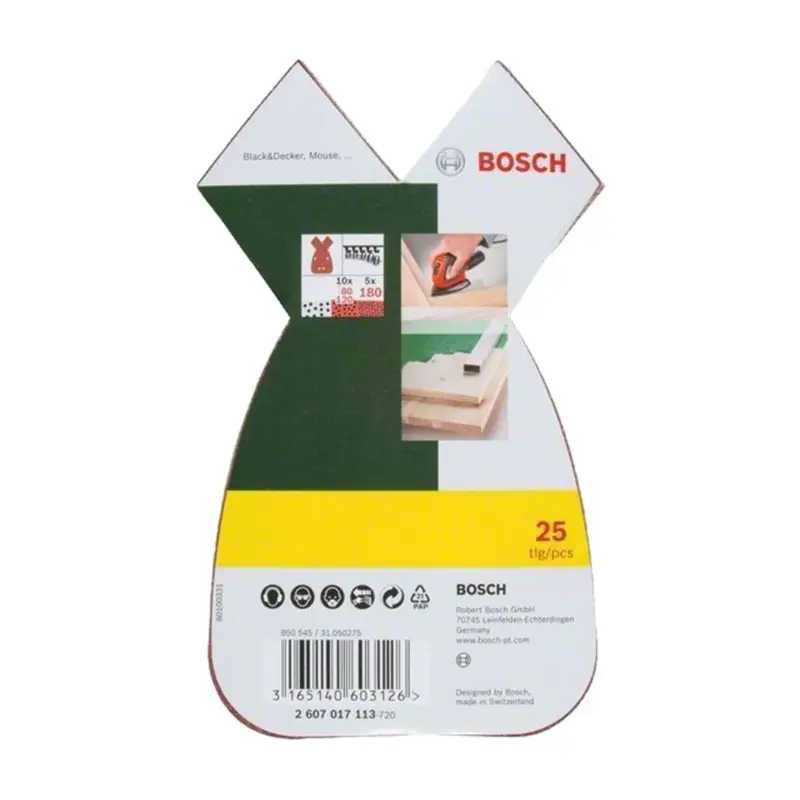 Sonderaktion Bosch Schleifblatt-Set für B&D Mouse 25tlg. 10x80 10x120 5x180 - 2607017113